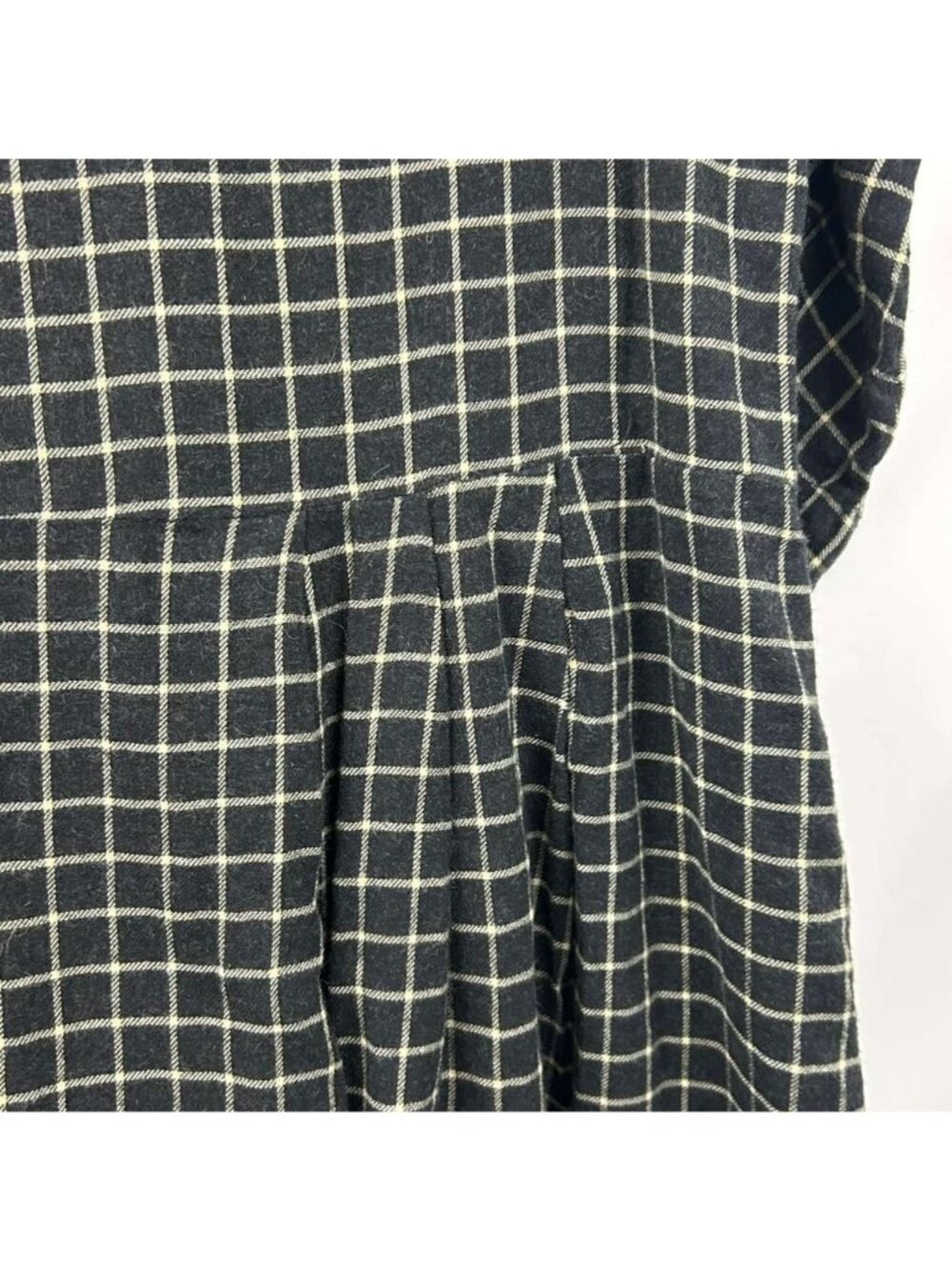 Toast Dress Women's M Black/White Check Cashmere Blend Midi Button Front Pockets - Picture 14 of 16